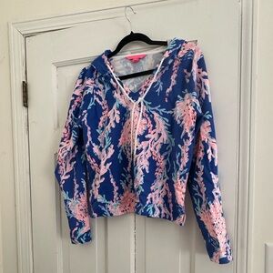 Blue and pink Lily Pulitzer cotton hoodie Never worn.